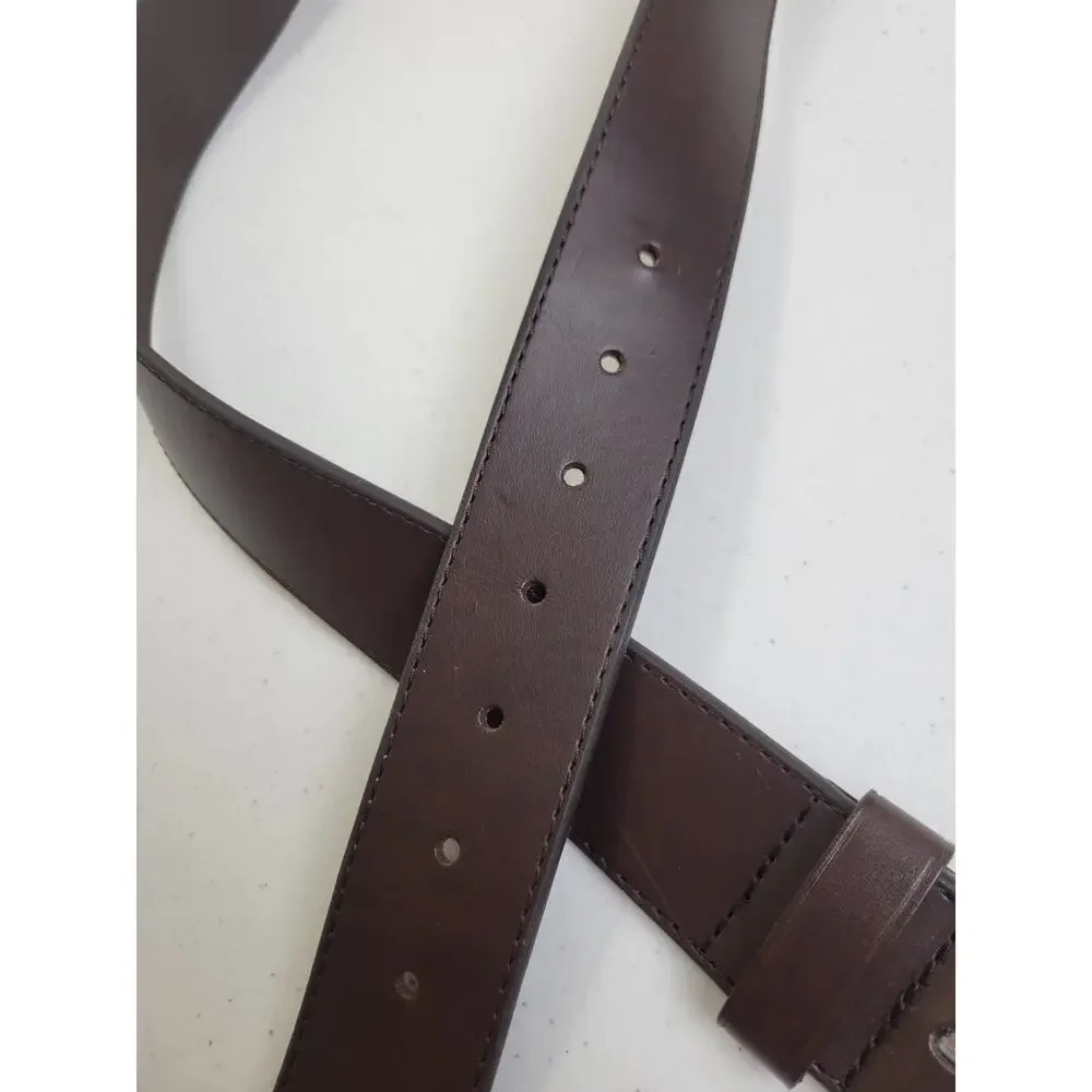 Belt Men's Brown Faux Leather Golf Western Career‎ Casual Dress Size 38/40